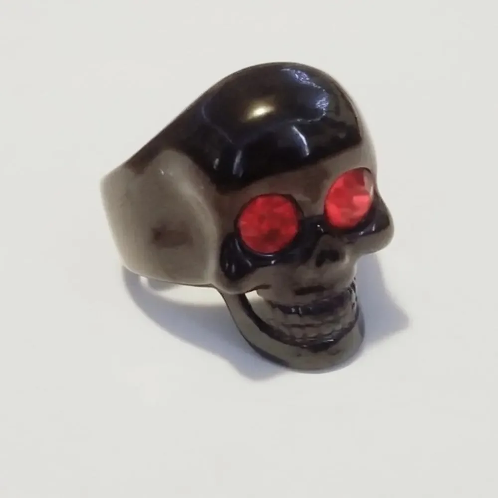 New black stainless steel skull ring size‎ 14